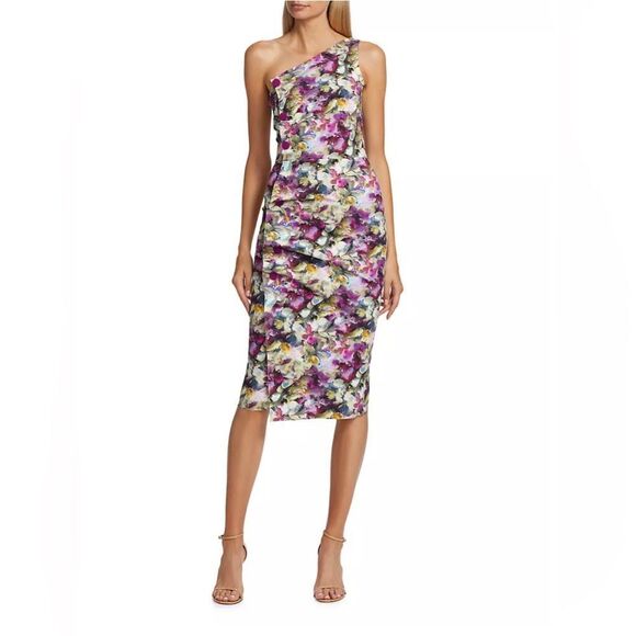 Chiara Boni La Petite Robe Floral One-Shoulder Dress size 8 - Picture 2 of 12